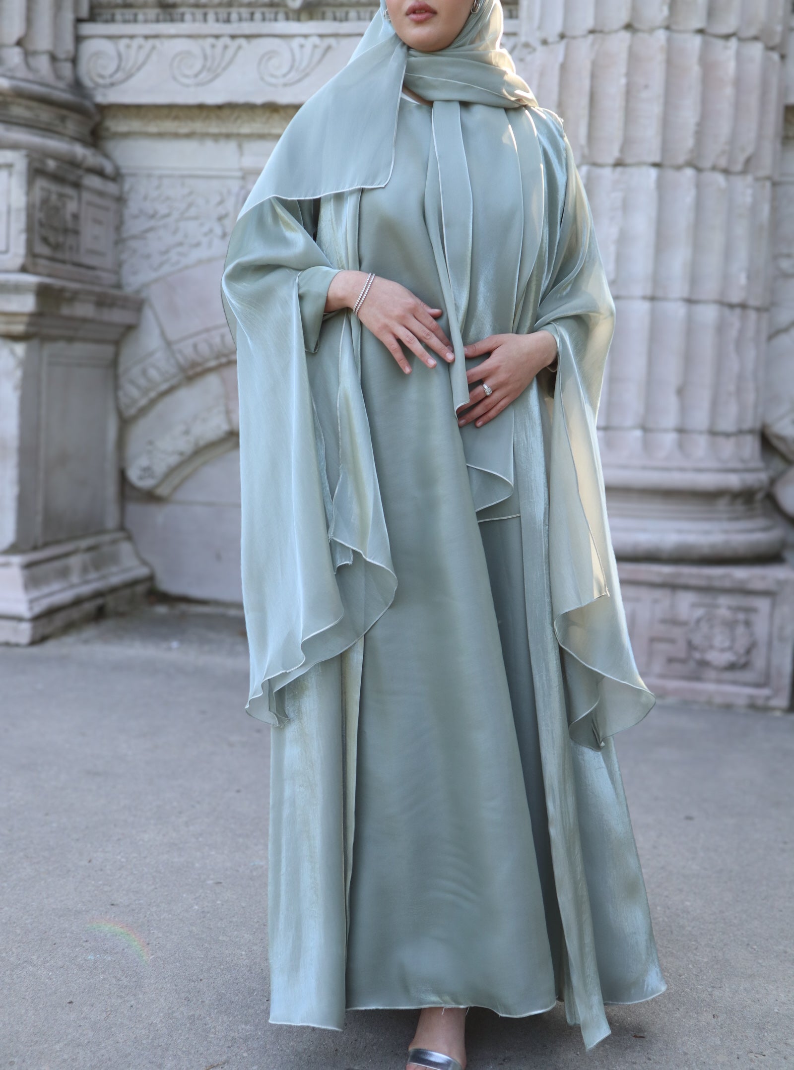 Ayla Sage Abaya | Everyday Modest Fashion Canada VeilandCo veilandco Ayla Sage Abaya | Everyday Modest Fashion Canada VeilandCo veilandco