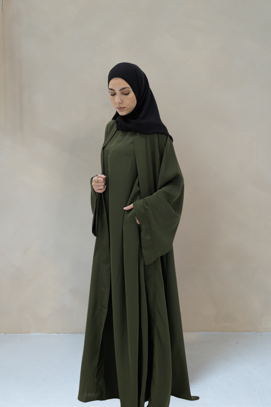 Essential Abaya (2-piece set)- Olive Green