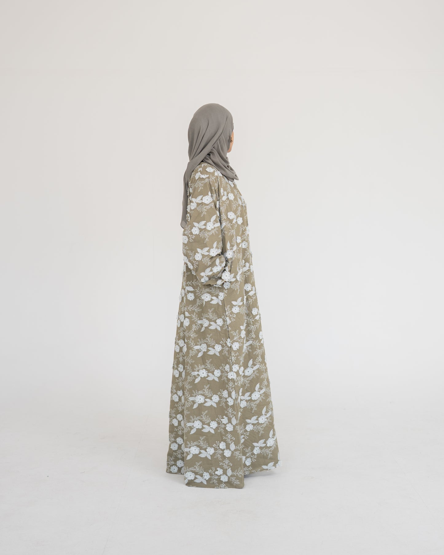 Raha Cotton Abaya - Sage