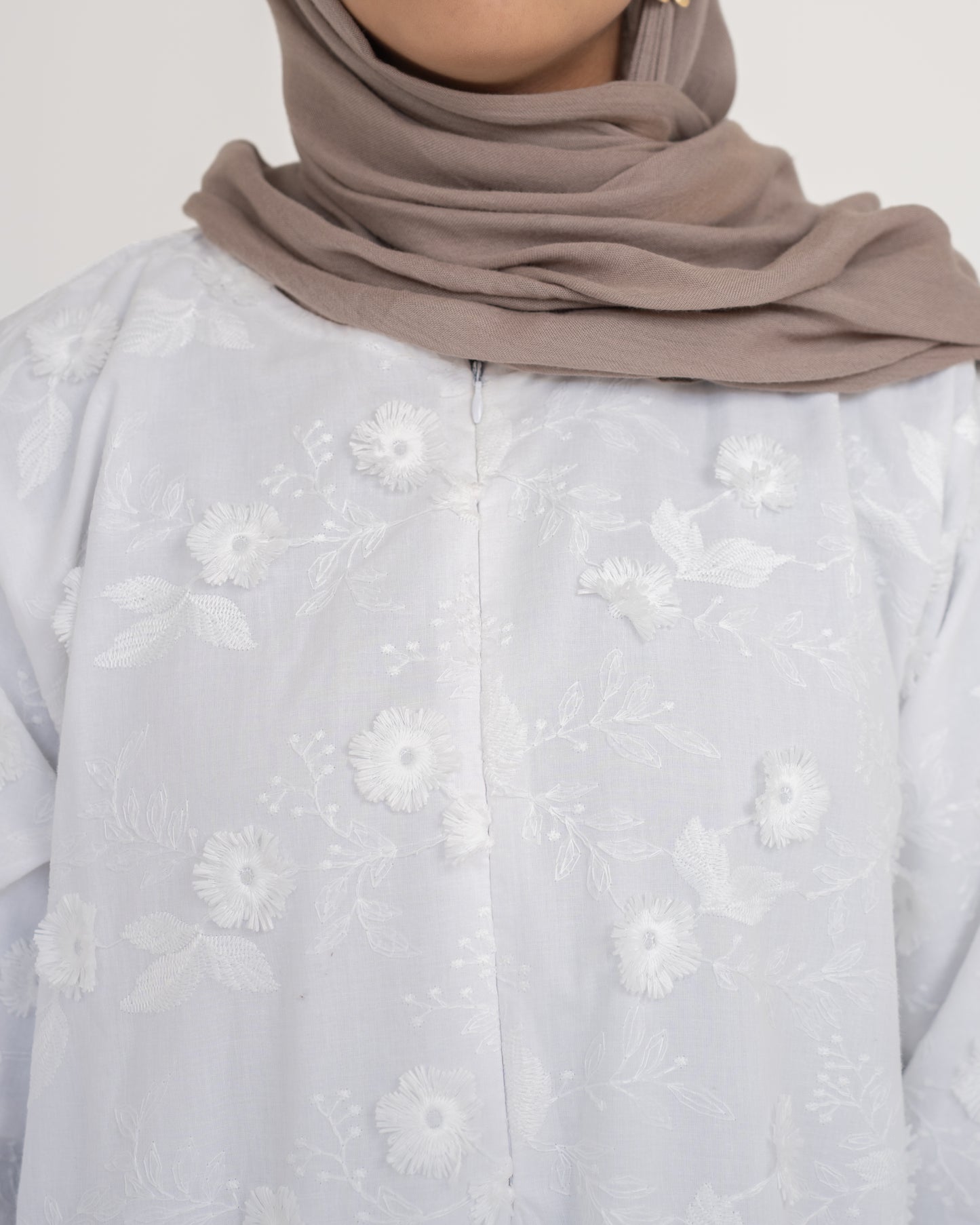 Raha Cotton Abaya - White
