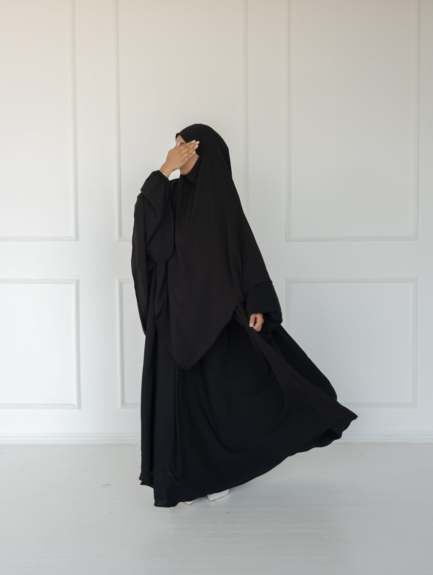 Noor Khimar/Abaya Set- Black