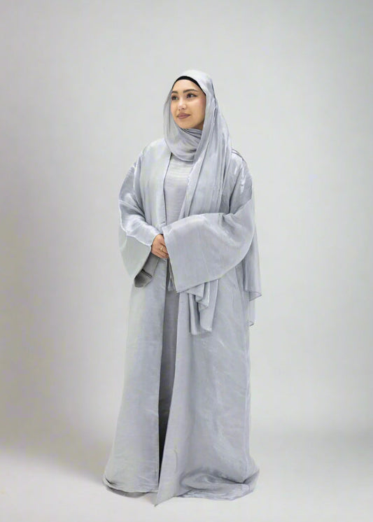 Lana Luxury Abaya Set - Silver