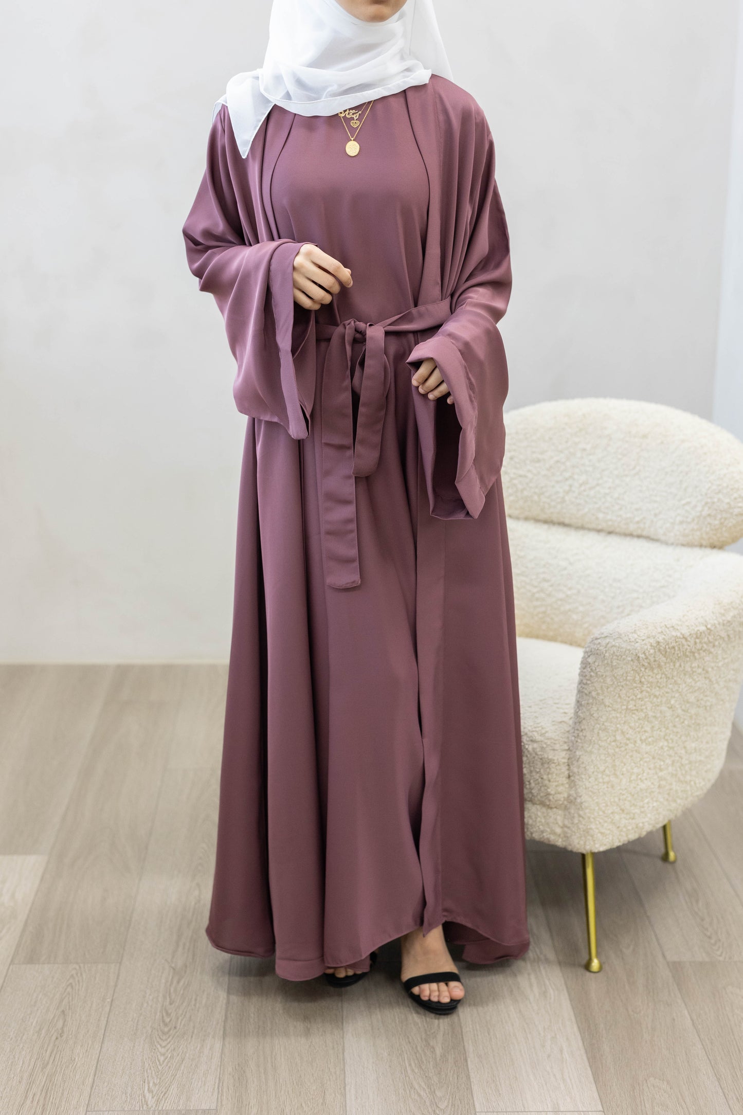 Essential Abaya (2-piece set)-Dusty Rose