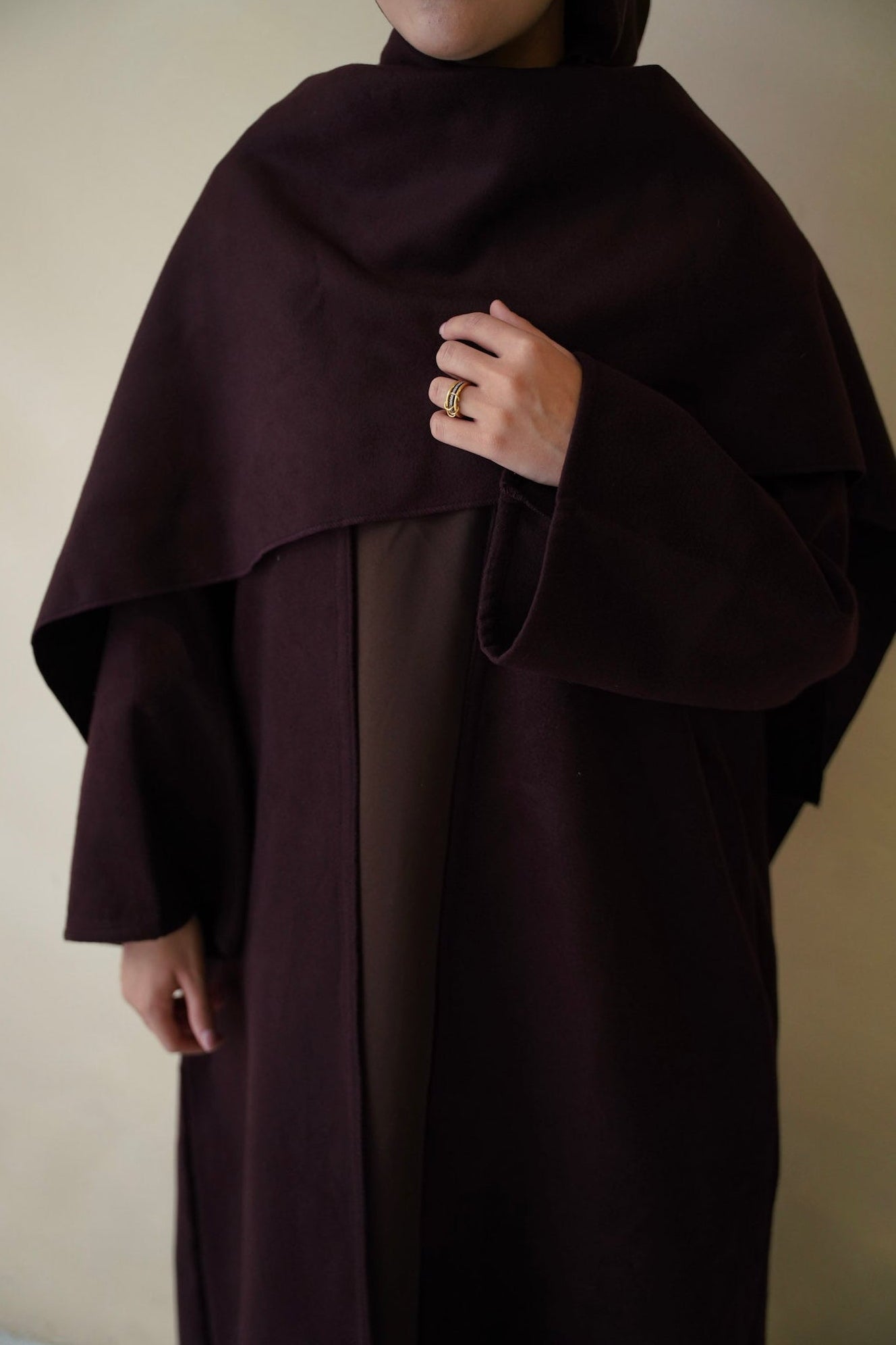 Brown Cape Coat Abaya