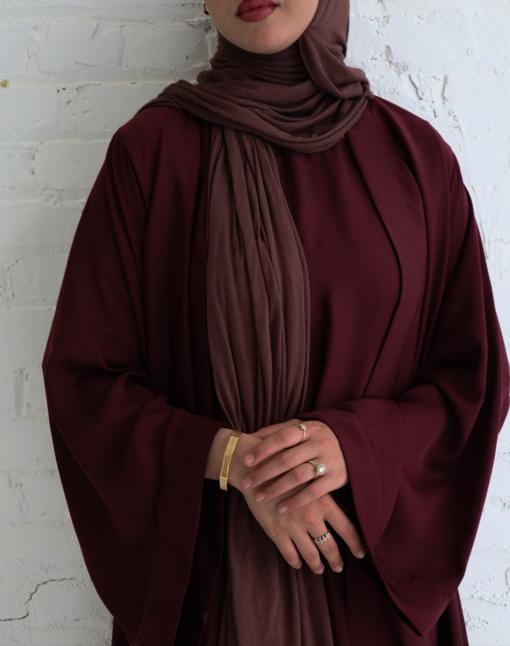 Essential Abaya 2-Piece Set - Dark Plum
