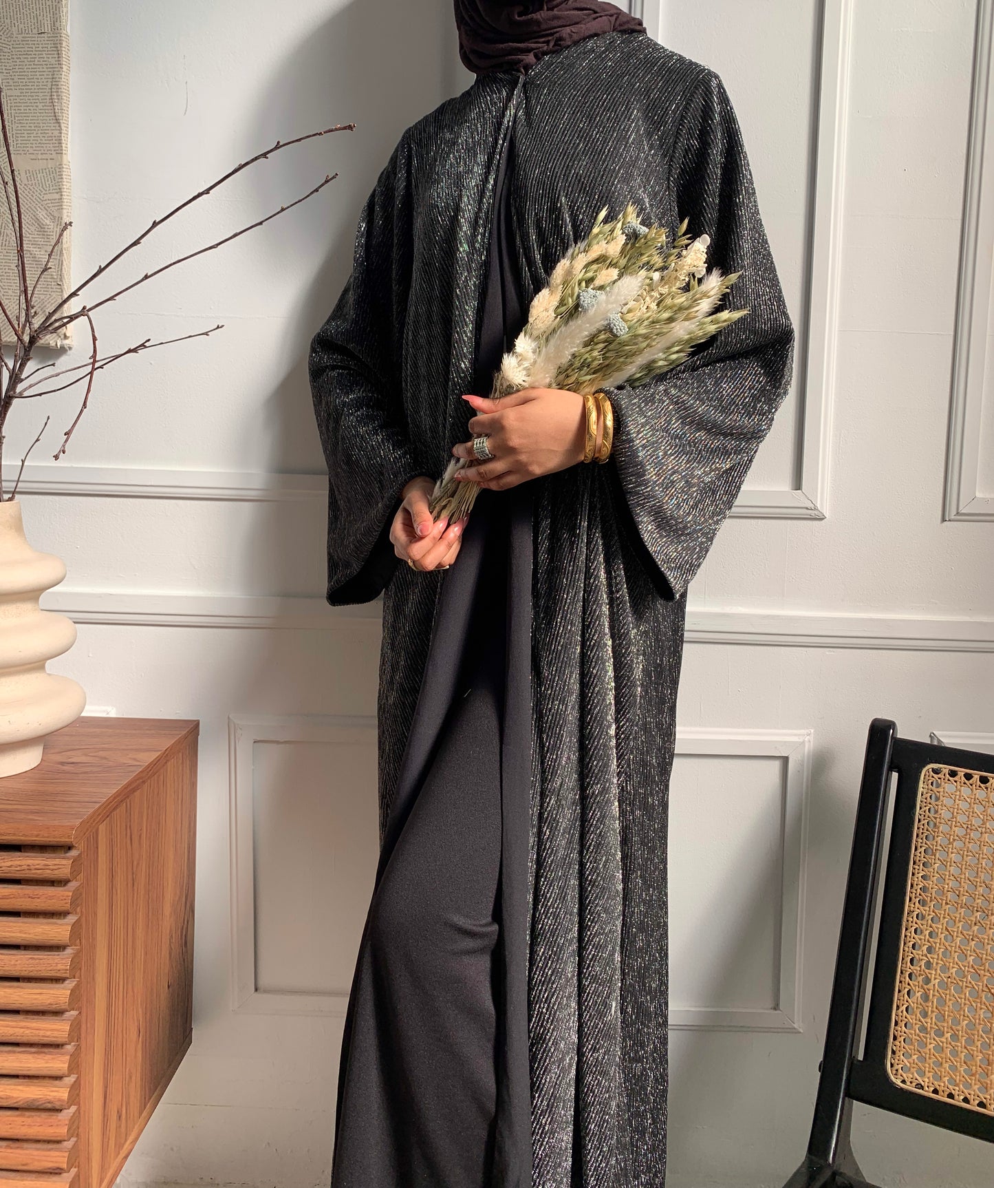 Noir Shimmer Abaya