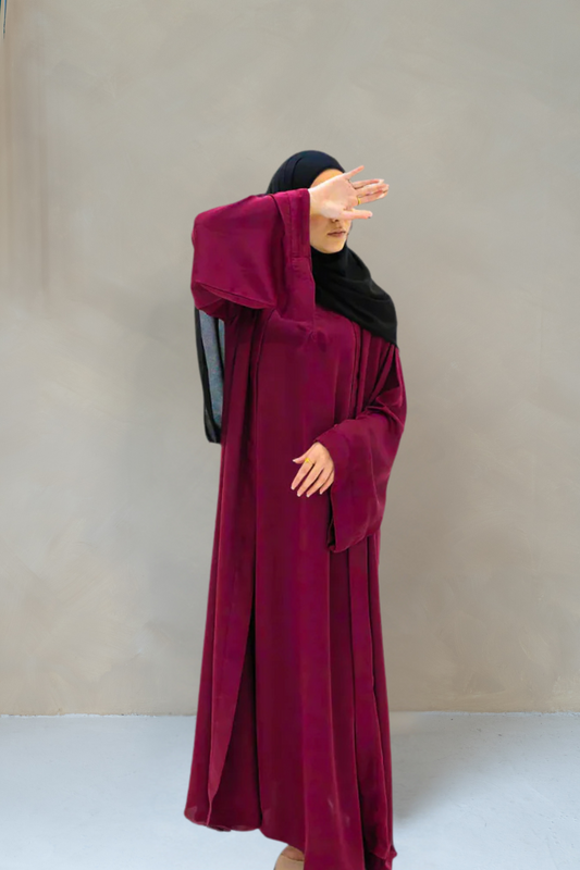 Essential Abaya (2- piece set)-Maroon