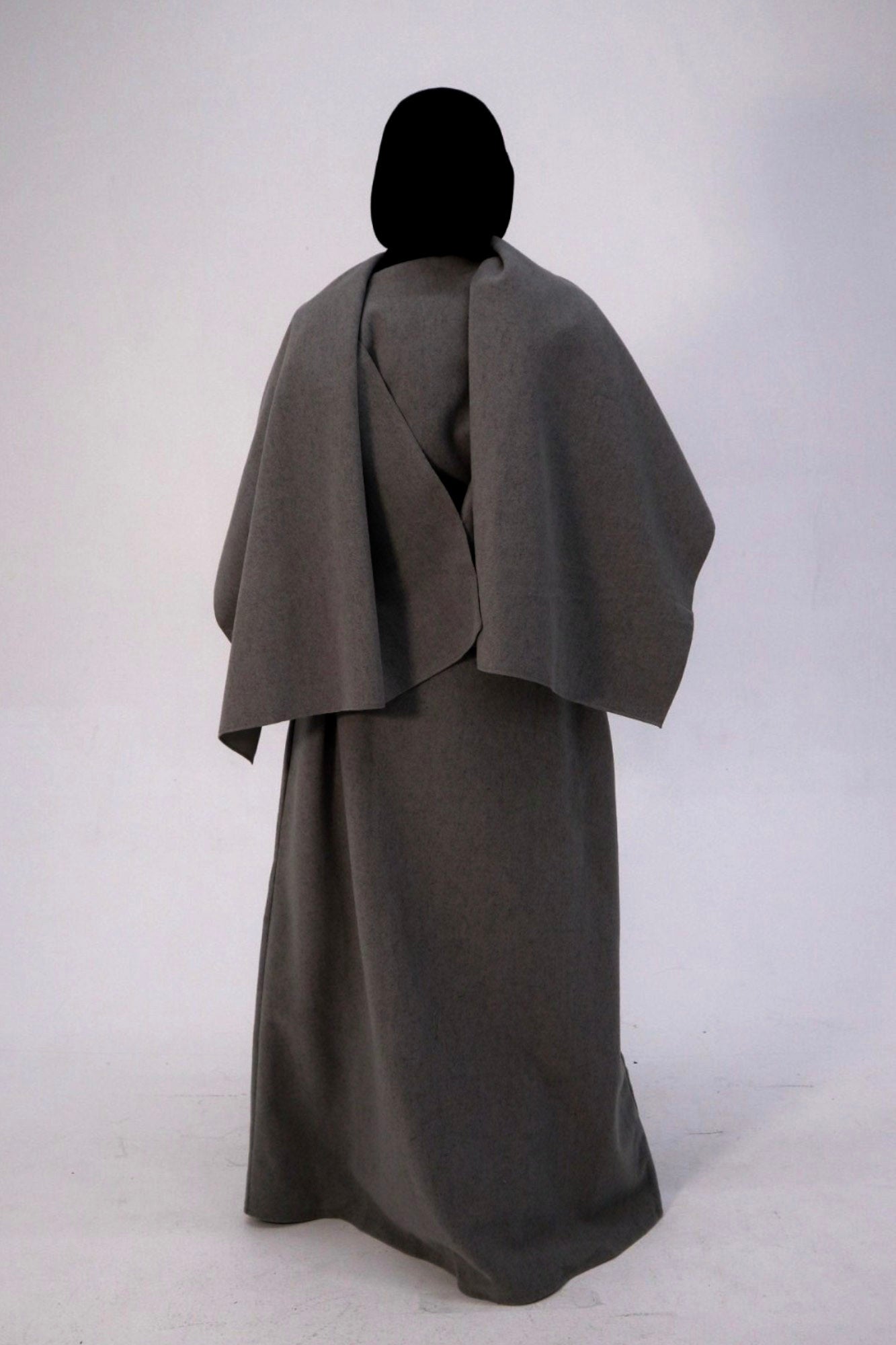 Grey Maya Cape Coat Abaya (Pre Orders)