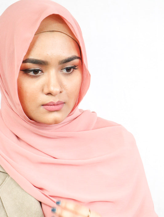 Luxury Crinkle Chiffon - Peachy Pink