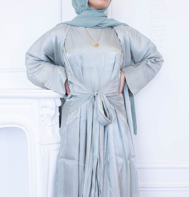 Jade Green Luxury Abaya (3 piece set)
