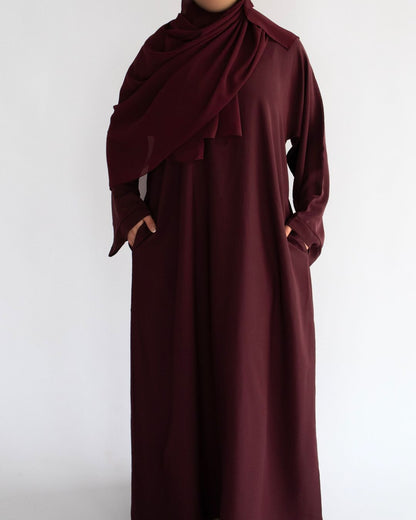 Essential Abaya - Dark Plum