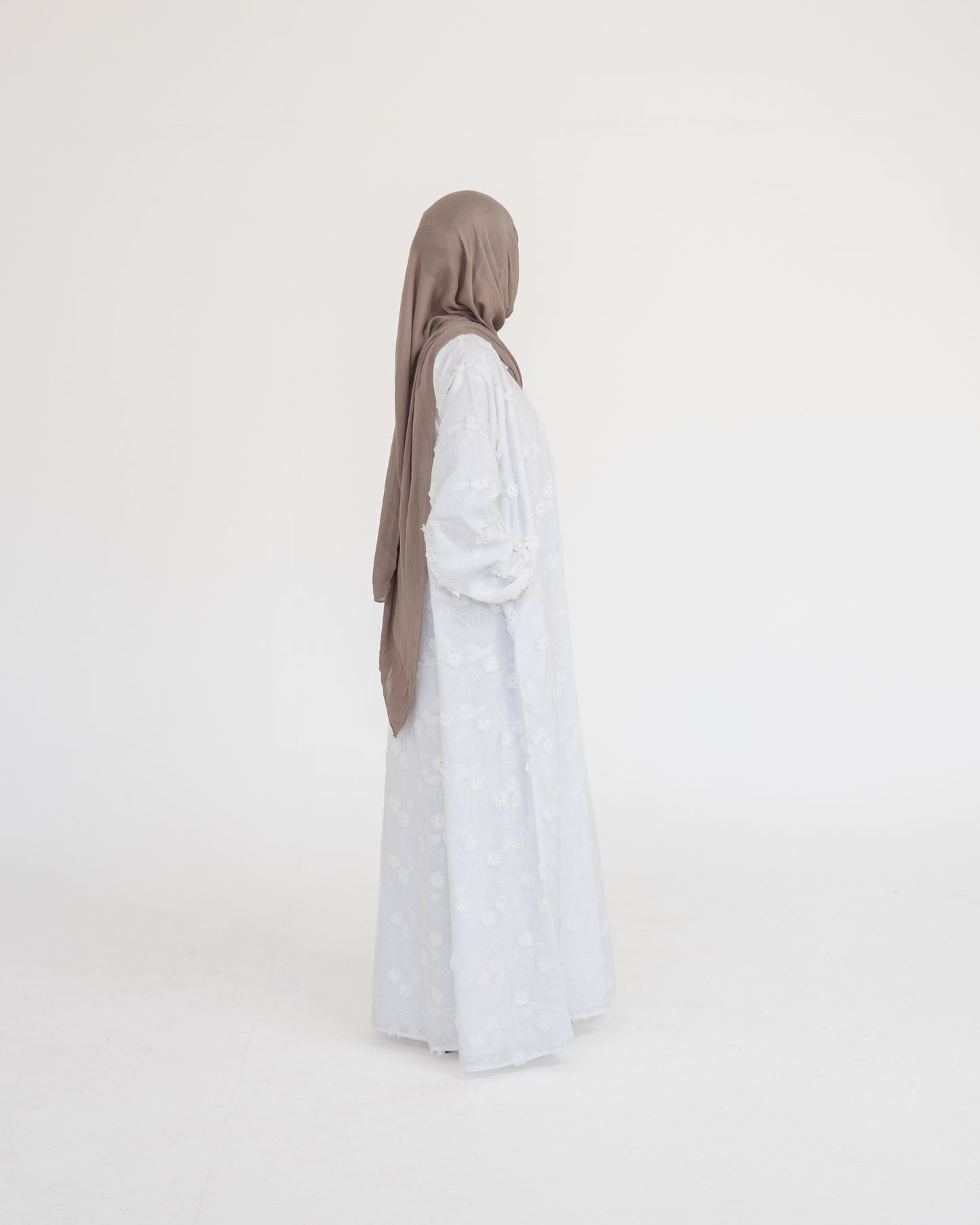 Raha Cotton Abaya - White