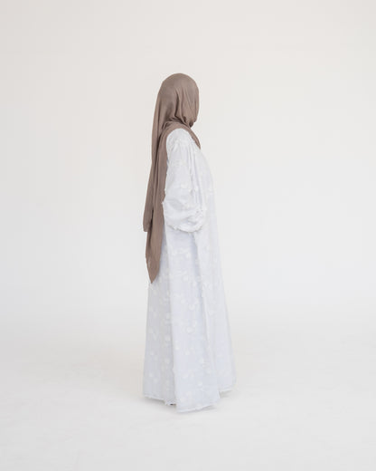 Raha Cotton Abaya - White