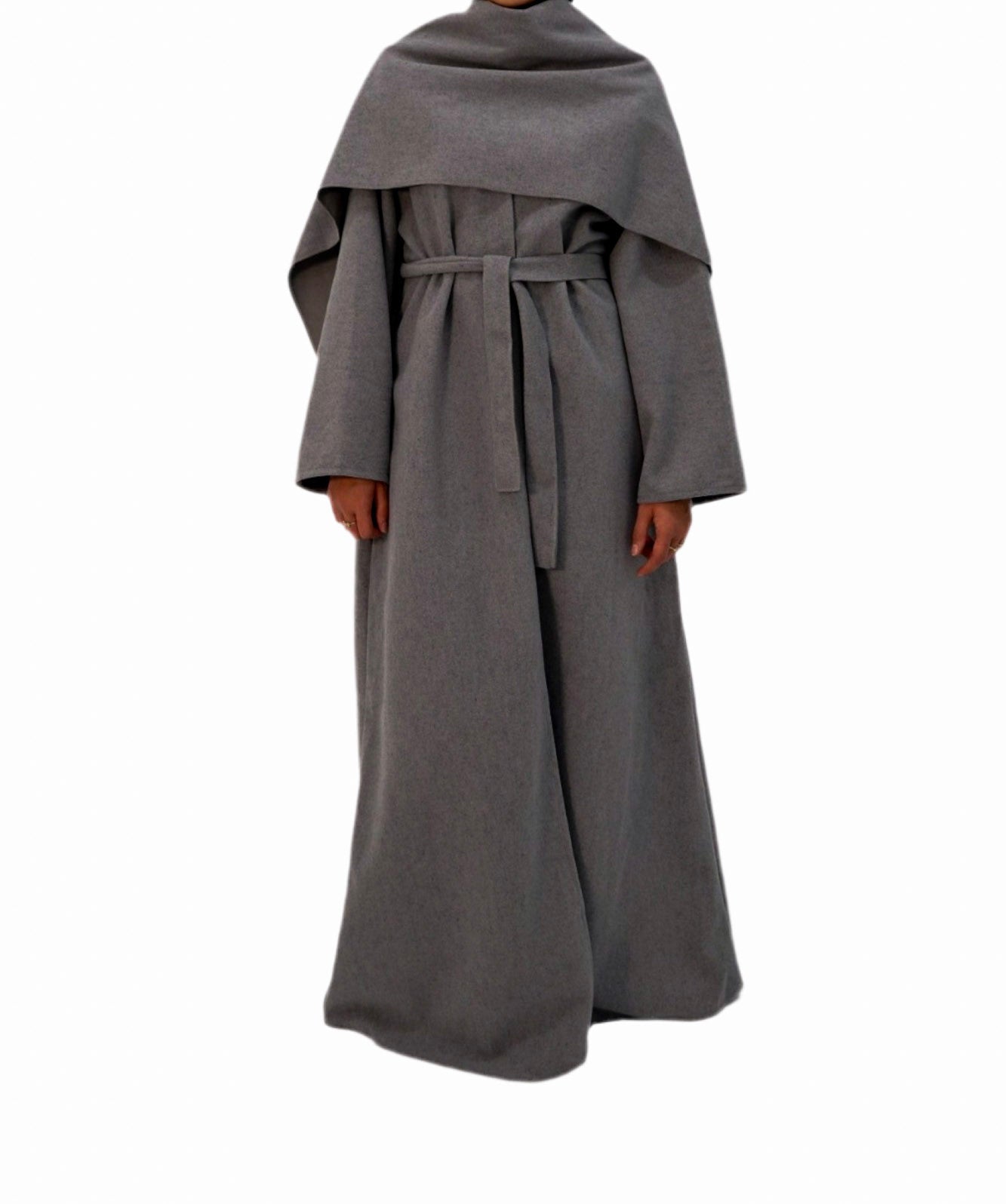 Grey Maya Cape Coat Abaya (Pre Orders)