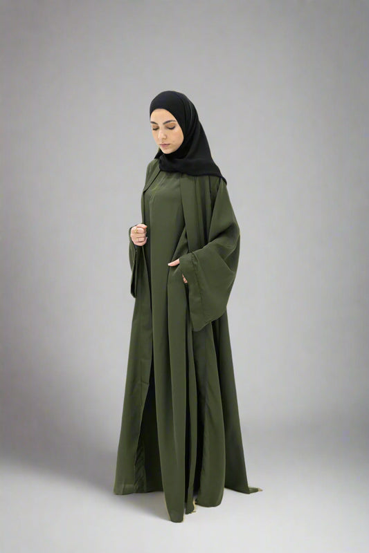 Essential Abaya (2-piece set)- Olive Green