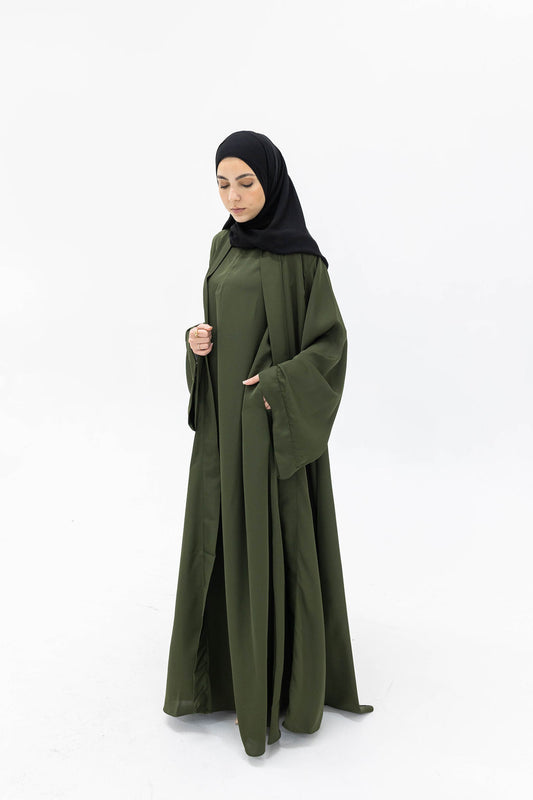 Essential Abaya (2-piece set)- Olive Green