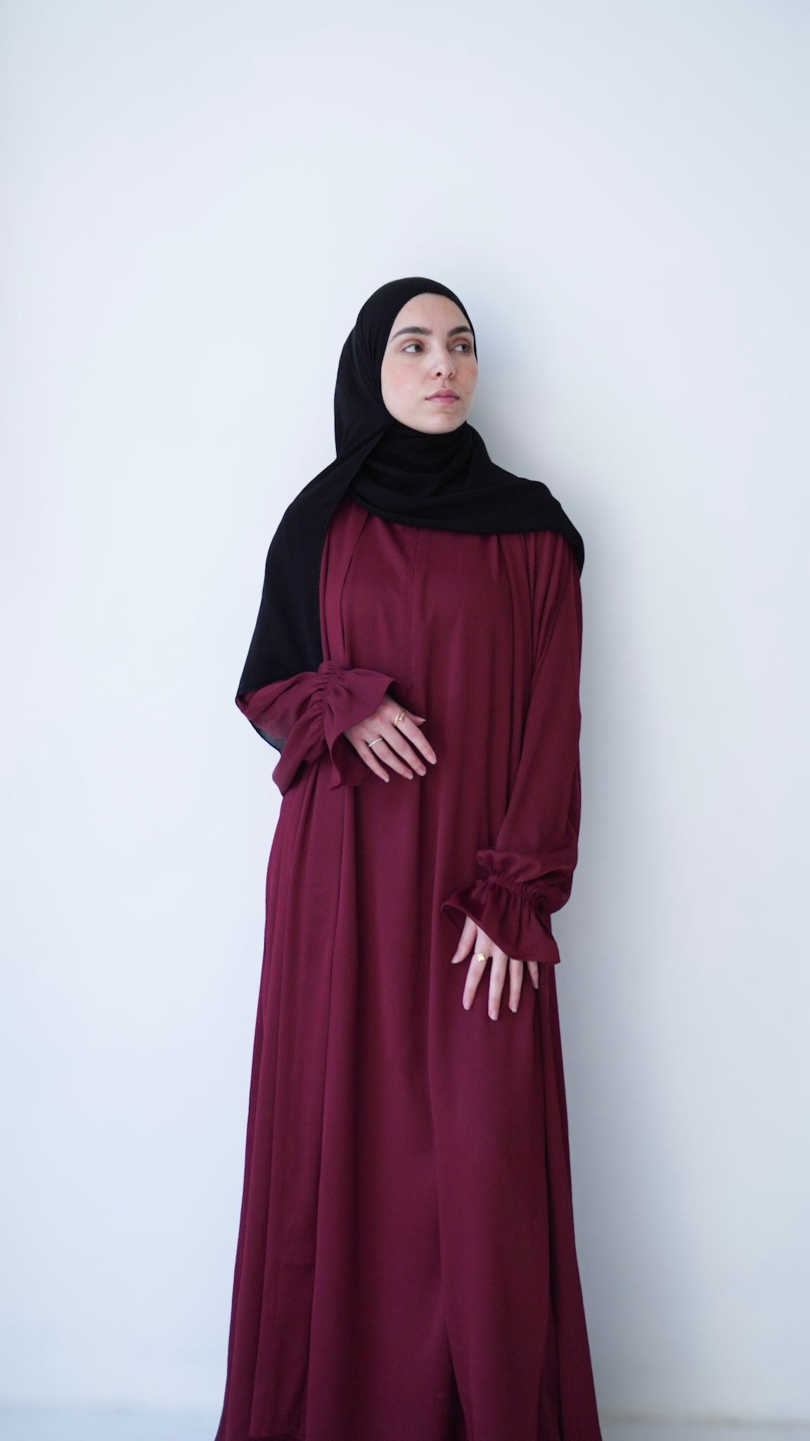 Niya Abaya Set- Maroon