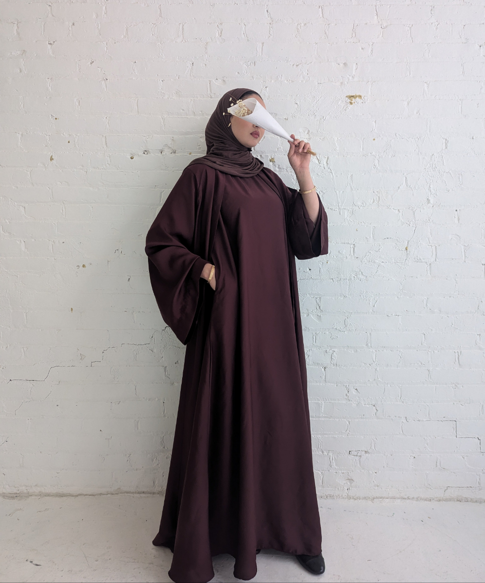 Essential Abaya 2-Piece Set - Dark Plum