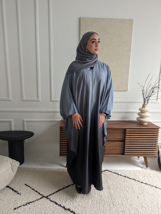 Ombre Gray Black Abaya