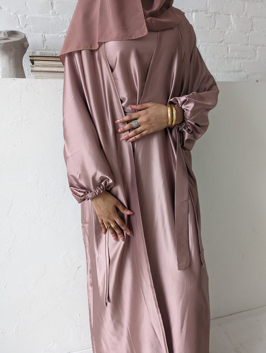 Ayana Luxury Abaya (4 piece set)-Mauve