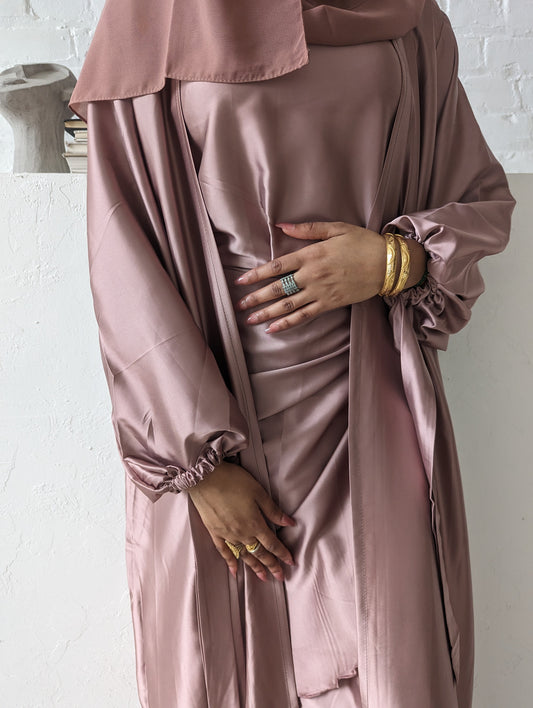 Ayana Luxury Abaya (4 piece set)-Mauve