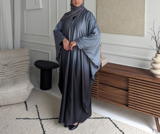 Ombre Gray Black Abaya