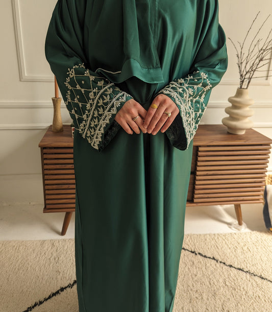 Warda Luxury Abaya- Royal Green