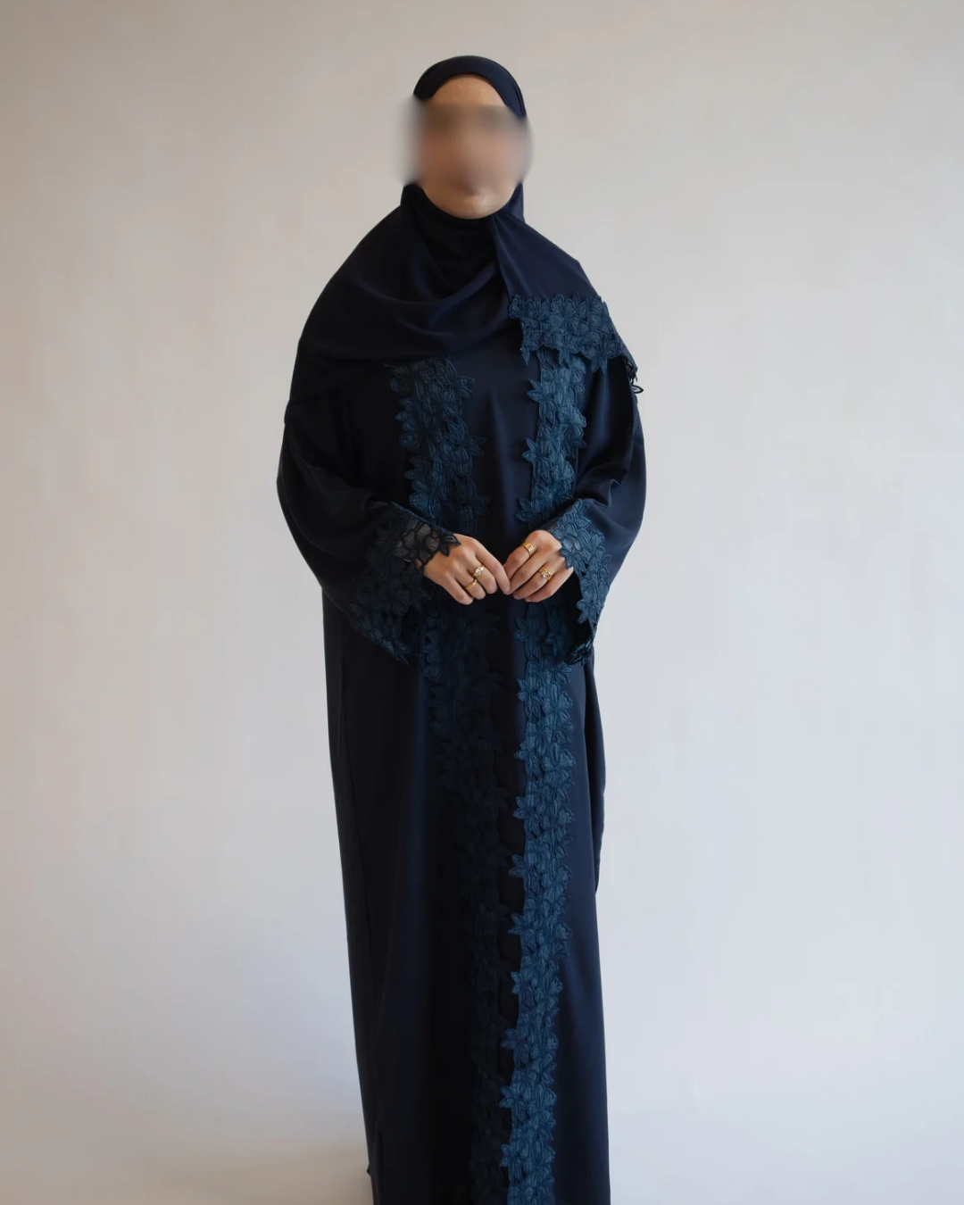 Aurelia Lace Abaya - Navy