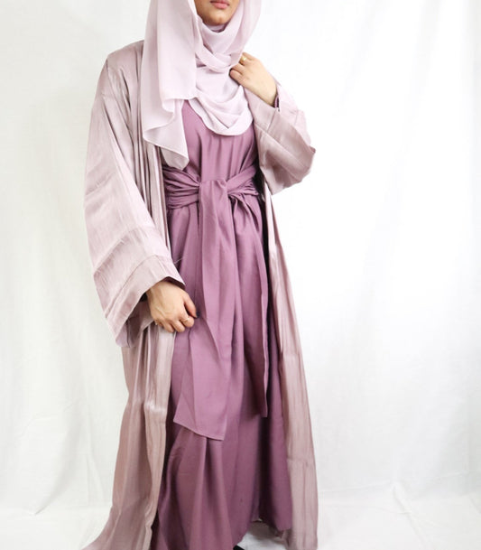 Mauve Luxury Abaya (3 piece set)