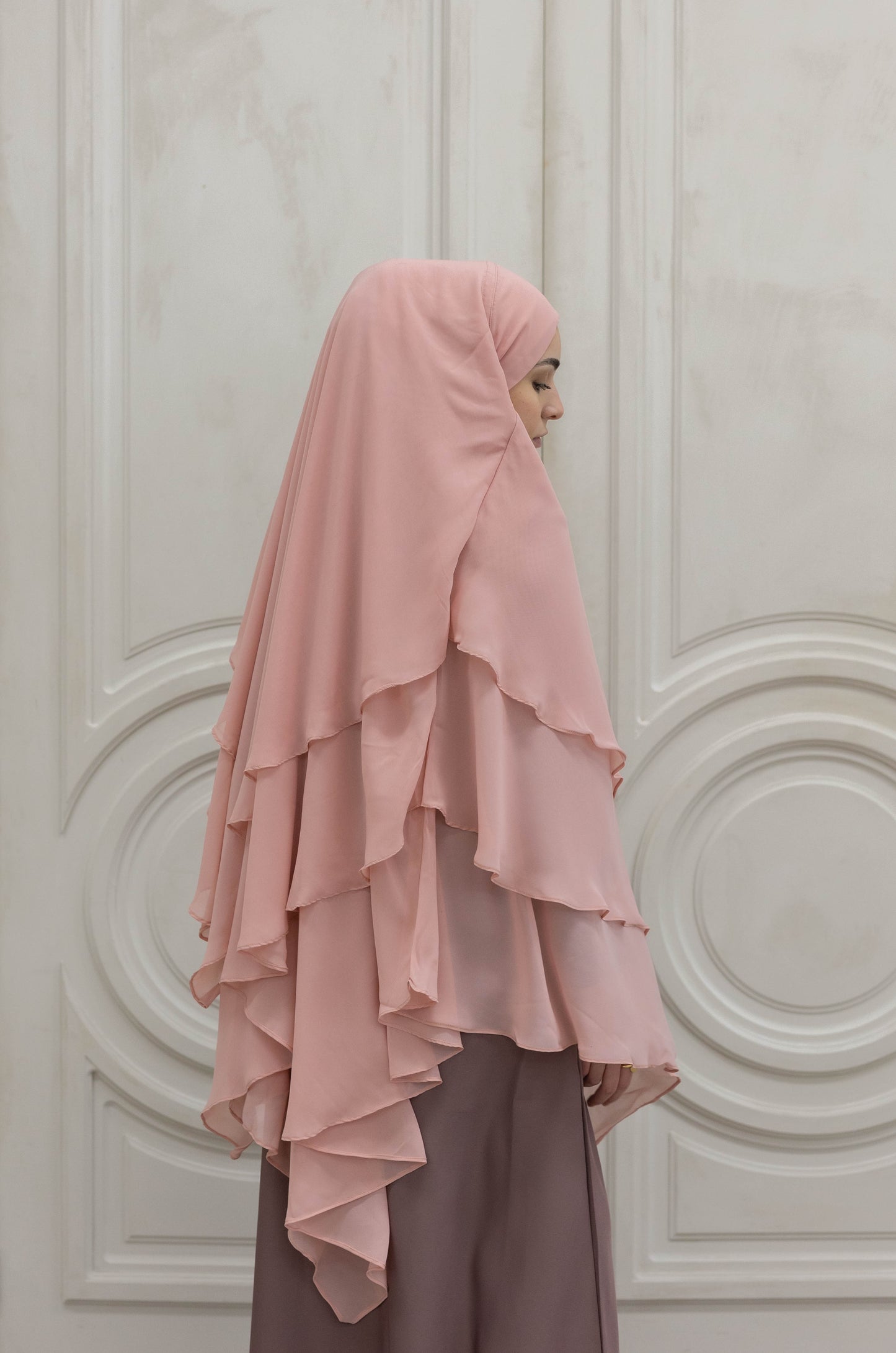 Diamond Khimar- Light Pink