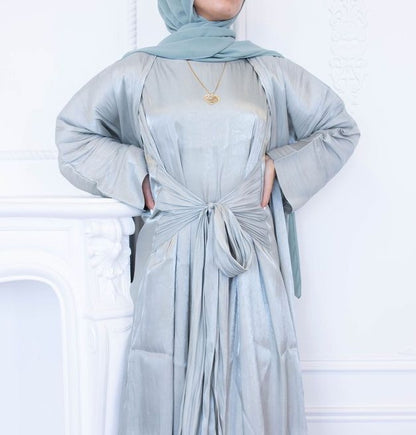 Jade Green Luxury Abaya (3 piece set)