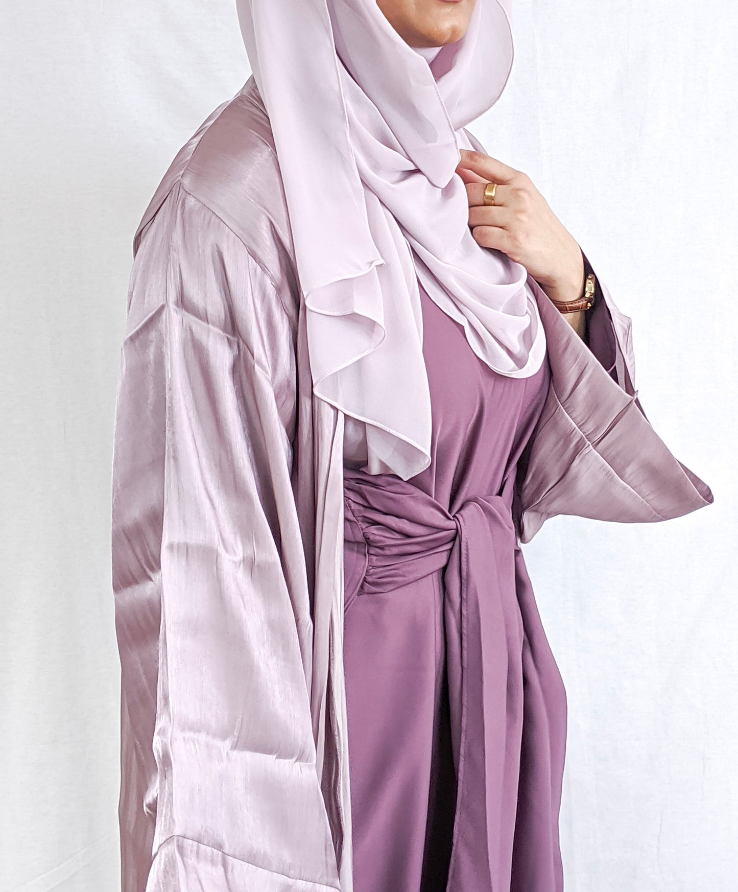 Mauve Luxury Abaya (3 piece set)