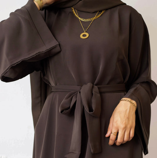 Basic Essential Abaya - Brown