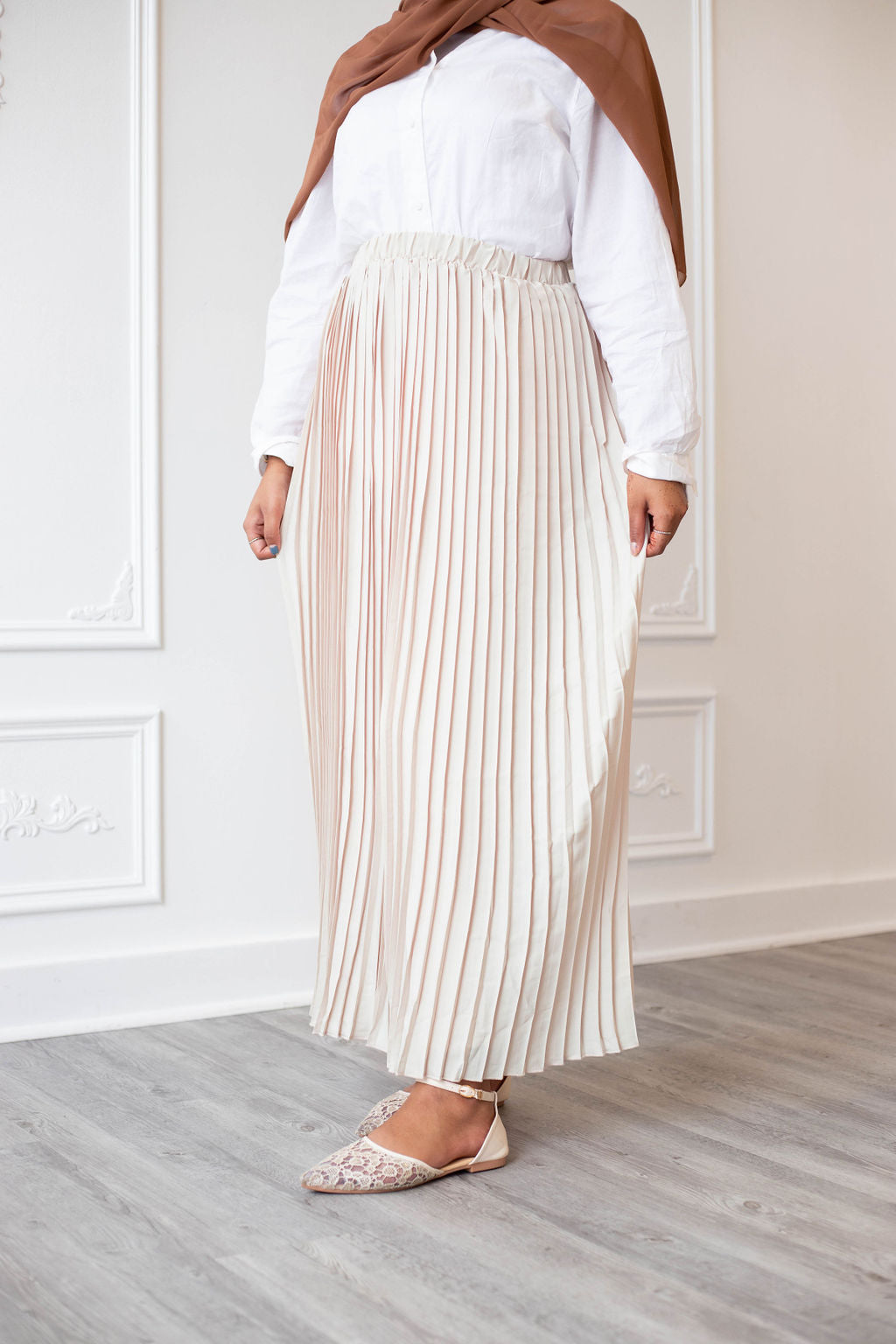 Pleated Skirt - Beige